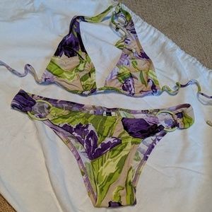 Laura Urbinati Purple & Green String Bikini